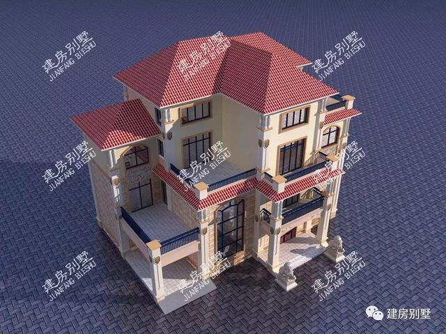一棟四層豪華別墅圖，獨特耐看的外形讓人眼前一亮，主題造價80萬