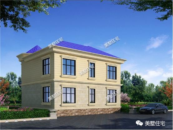 10X10米二層別墅設(shè)計(jì)圖，4室2衛(wèi)+挑空客廳，方正戶型財(cái)運(yùn)滾滾來