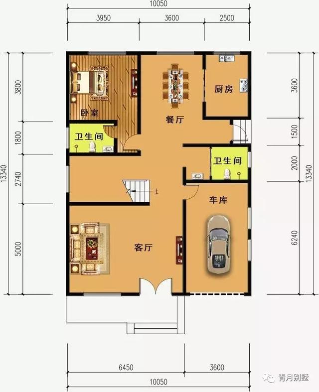 10米×13.34米三層鄉村自建別墅圖，簡單大方又實用，主體36萬建成！