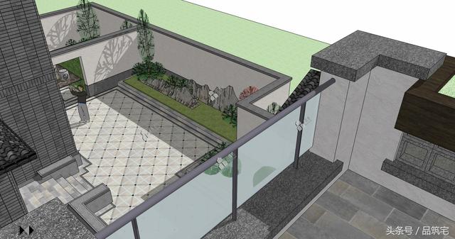 三層中式別墅設計圖，綠水青山白墻黛瓦，鄉間恬淡生活躍然眼前