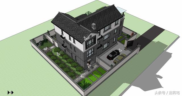 三層中式別墅設計圖，綠水青山白墻黛瓦，鄉間恬淡生活躍然眼前