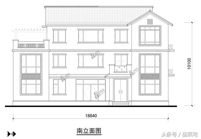 三層中式別墅設計圖，綠水青山白墻黛瓦，鄉間恬淡生活躍然眼前