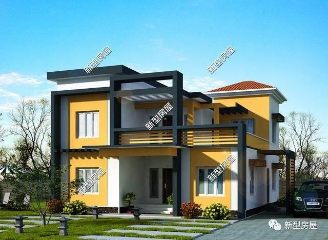 20萬就能建起的二層農村別墅圖，現代、實用、輕奢時尚，年輕人的最愛