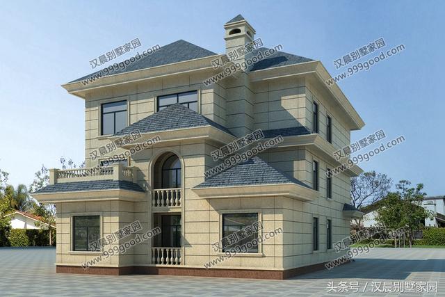 2款造價40萬左右的三層農村小別墅設計圖，造型豐富整體和諧，有無車庫都漂亮！