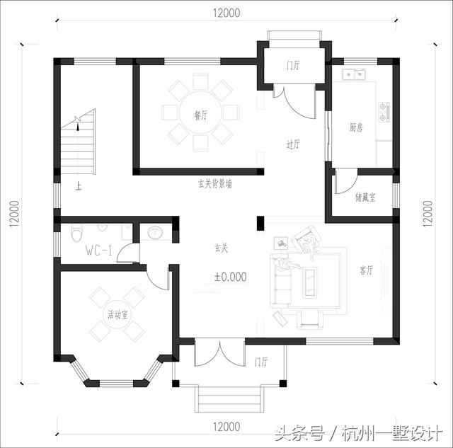 12×12方正的農村自建別墅圖，愜意的小庭院 真正的低調的豪宅！