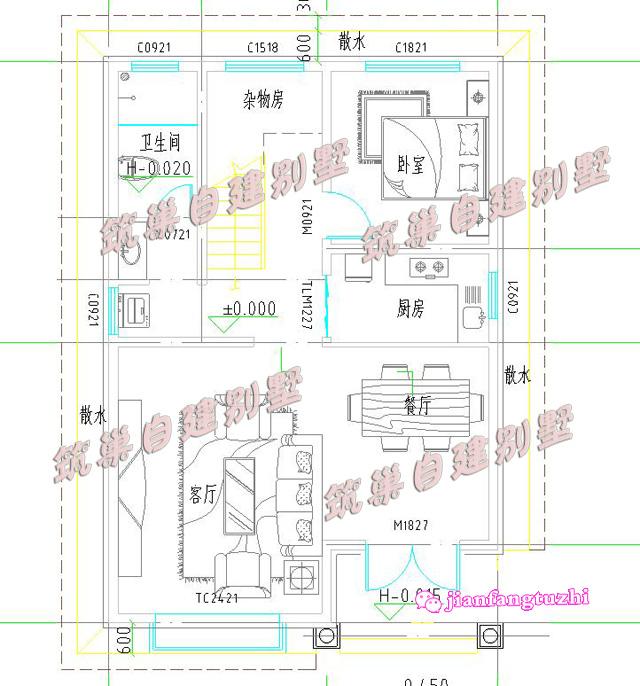 20萬80平米6臥4衛三層平屋頂農村小別墅效果圖鄉村小別墅設計圖