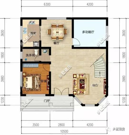 兩款不同風格的農村自建別墅圖，第一棟現代風，第二棟歐式風格