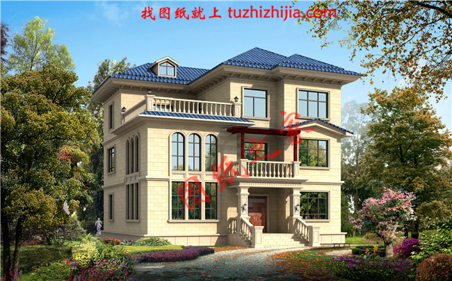 三間三層樓房設計圖紙，復試的設計，漂亮的一塌糊涂