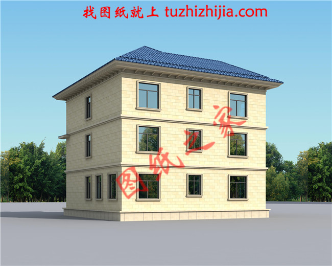 三間三層樓房設計圖紙，復試的設計，漂亮的一塌糊涂