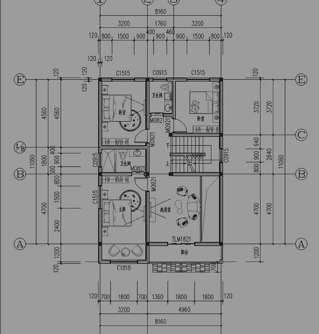 三層半新型農(nóng)村小樓房,面積不大，卻很符合農(nóng)村情況。