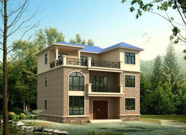 一款簡約風格的農村小別墅圖，開間12米很實用，還設有堂屋，保證給你長臉！