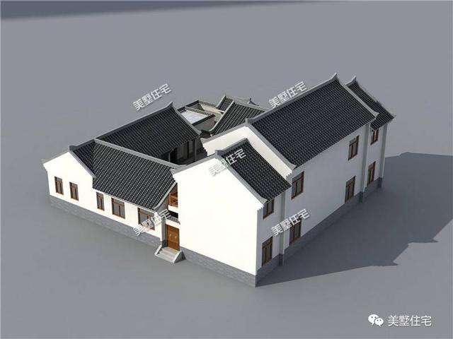 三款中式農(nóng)村別墅圖，青磚黛瓦，如詩如畫，透露著不一樣的美