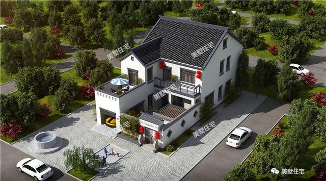 三款中式農(nóng)村別墅圖，青磚黛瓦，如詩如畫，透露著不一樣的美