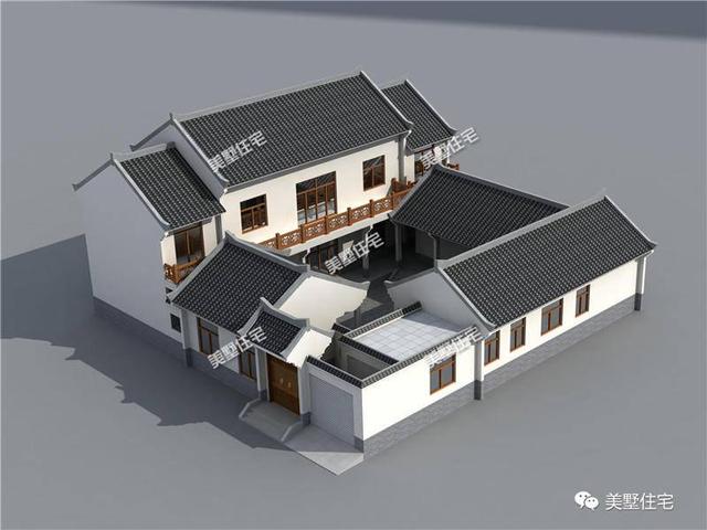 三款中式農(nóng)村別墅圖，青磚黛瓦，如詩如畫，透露著不一樣的美