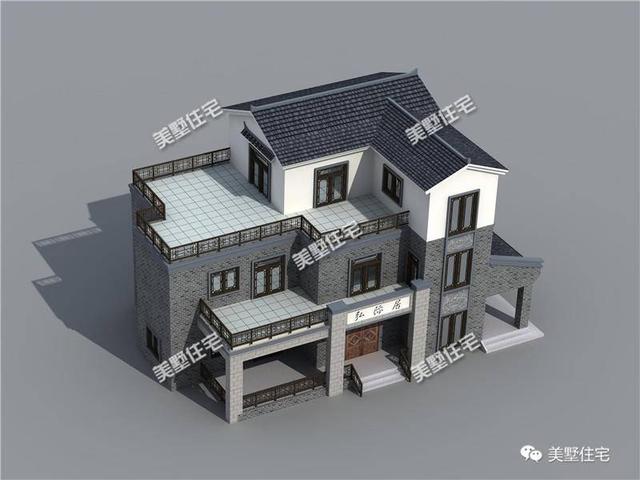 三款中式農(nóng)村別墅圖，青磚黛瓦，如詩如畫，透露著不一樣的美