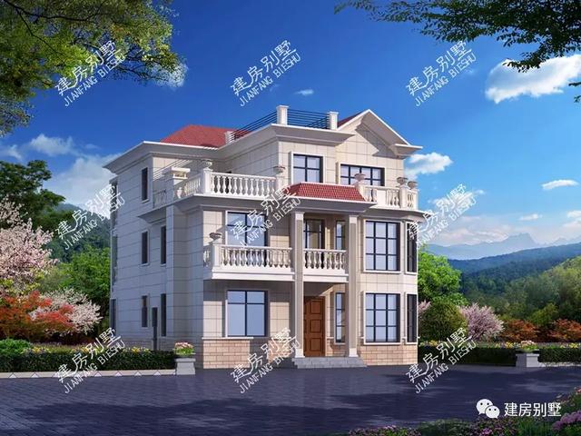 4棟建在農村的三層歐式別墅圖，豪華大氣的外觀，建哪一棟都是令人生羨的