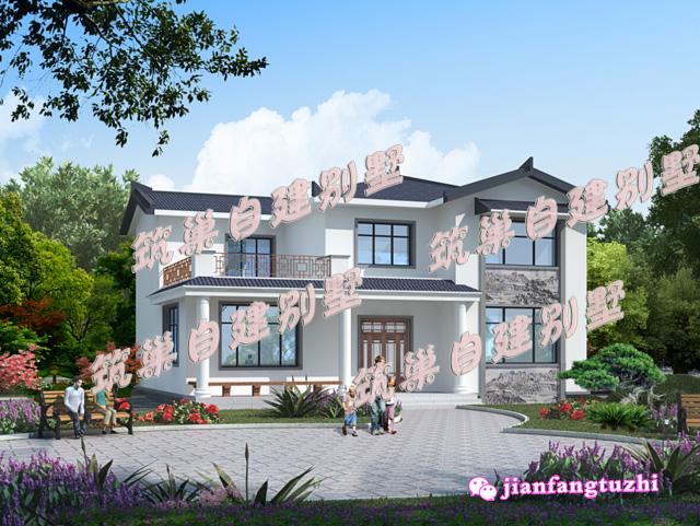 30萬180平米新中式中國風農村別墅設計圖，水墨丹青青磚青瓦詩情畫意！