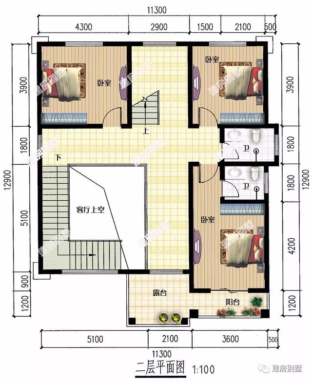 3棟面寬11.3米的農村別墅圖，歐式別墅的經典之作，不易過時