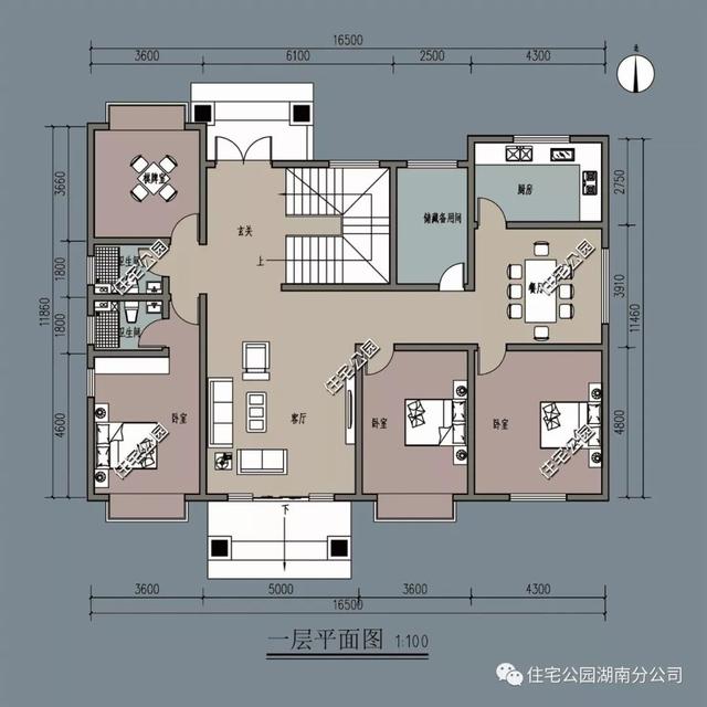 二層農村別墅設計圖，11×16米帶飄窗露臺，美得不像話