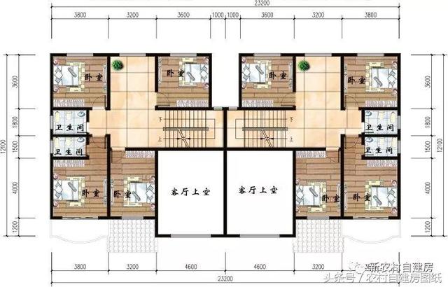 4款雙拼農村建房別墅設計圖，戶型選的好，兄弟和睦父母也高興