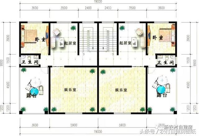4款雙拼農村建房別墅設計圖，戶型選的好，兄弟和睦父母也高興