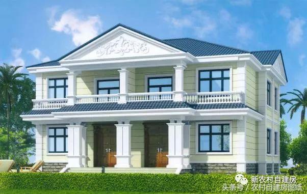 4款雙拼農村建房別墅設計圖，戶型選的好，兄弟和睦父母也高興