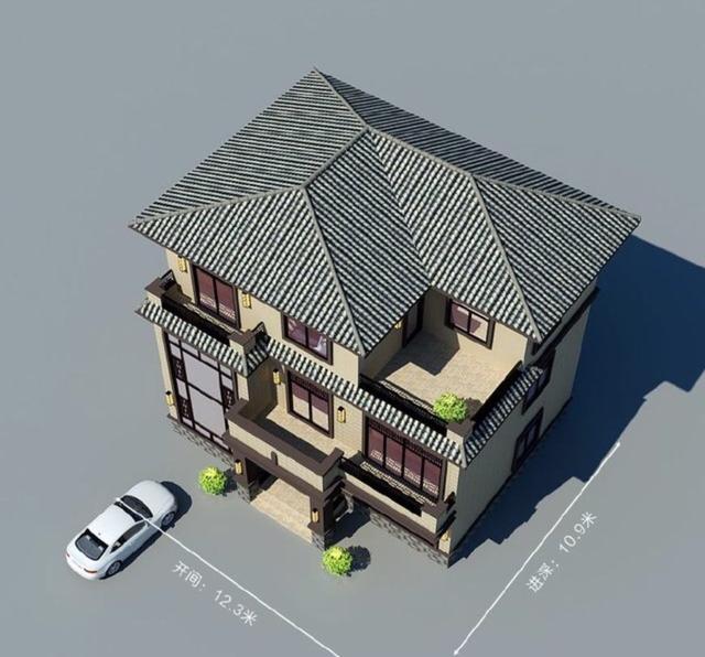 這樣的新中式別墅設計圖要在農村建起來，肯定倍兒有面！