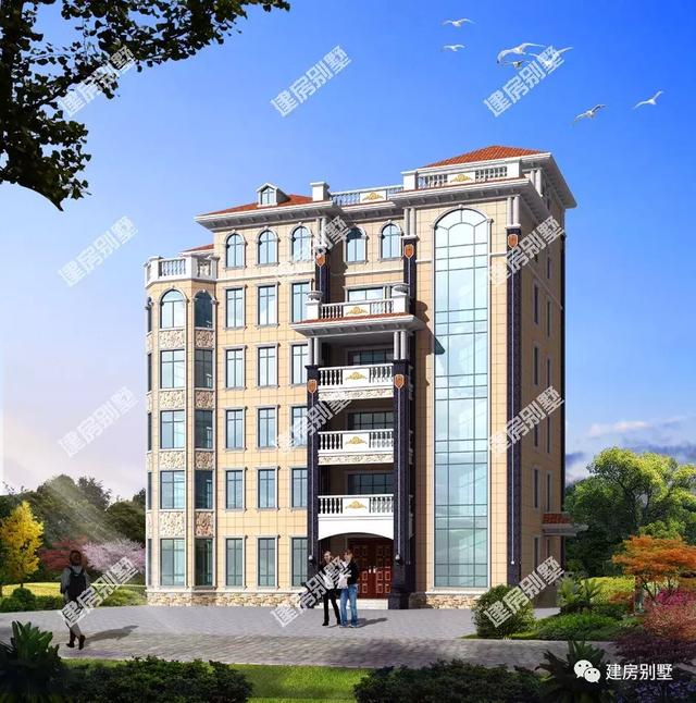 6層豪華別墅設計圖，外墻干掛石材幾十萬，美觀氣派，保證讓你風風光光