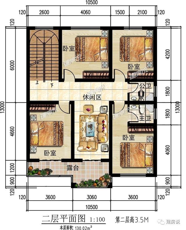 125㎡的歐式別墅設計圖，造型精美、布局合理，絕對會是農村建房一個不可多得的好選擇