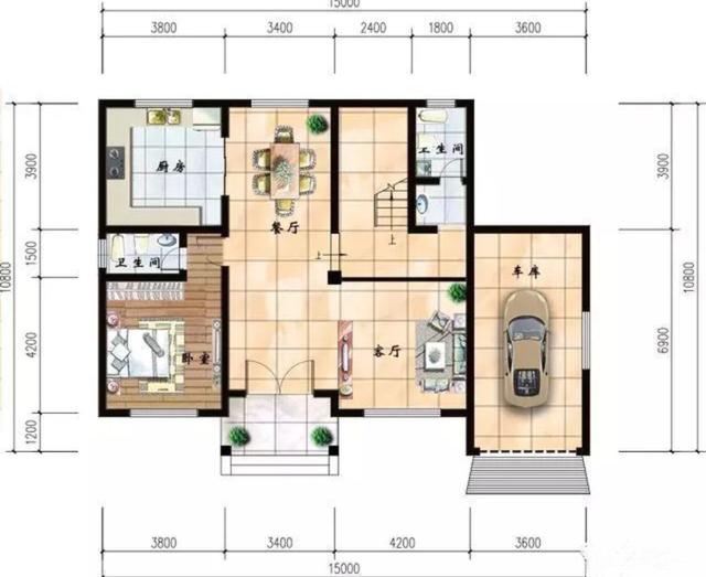 三層自建房設計施工圖，帶車庫，大露臺，造型簡單，拿圖就可以建了