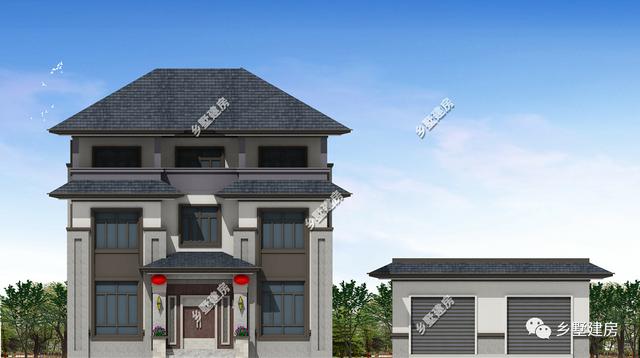 中式三層別墅設(shè)計圖還設(shè)有茶室，能建起這樣的別墅也著實挺拉風