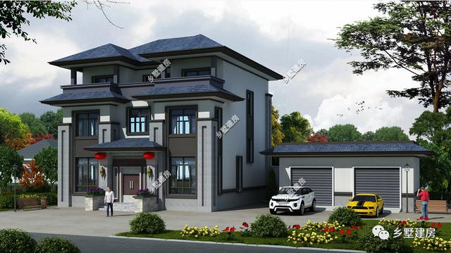 中式三層別墅設(shè)計圖還設(shè)有茶室，能建起這樣的別墅也著實挺拉風