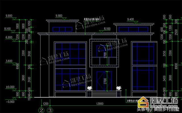 13.9X12.9m現代二層別墅設計圖，地下室車庫，在農村建也是一個不錯的選擇
