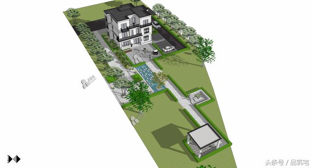 三層現代風格別墅設計圖，純白陶板立面，簡潔利落，既美觀又實用！