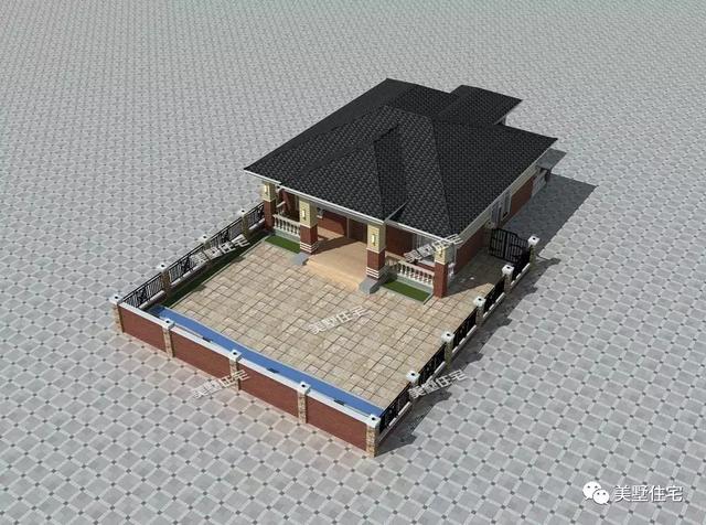 帶庭院一層鄉村美墅設計圖，造價10多萬，建成不輸百萬效果