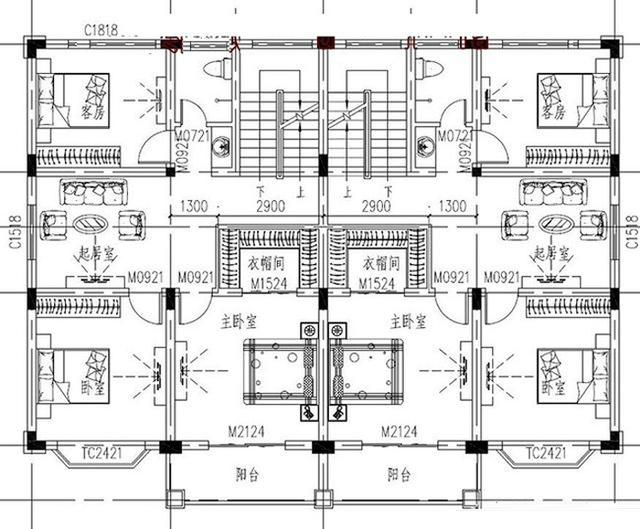 16×11米二層雙拼別墅設計圖，經濟實用，適合兩兄弟的雙拼戶型