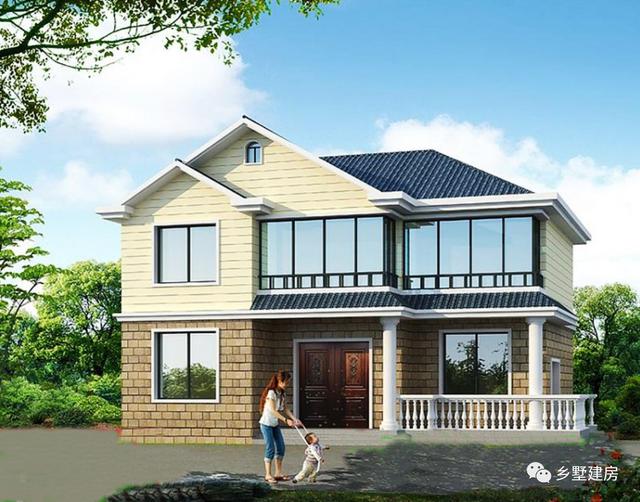 18萬就可以搞定的農村自建別墅，超值的二層別墅設計圖