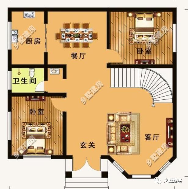18萬就可以搞定的農村自建別墅，超值的二層別墅設計圖