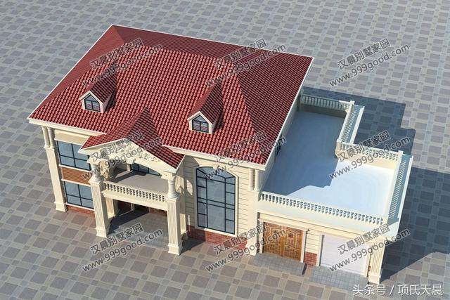 自建19.4米x11米農村兩層別墅設計圖，車庫+露臺+烤火間，盡享舒適生活