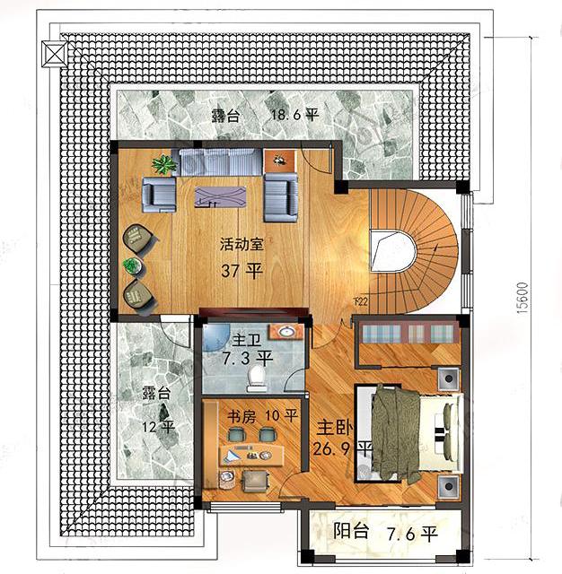 造價(jià)60萬(wàn)12×17米框架結(jié)構(gòu)三層帶挑空客廳別墅設(shè)計(jì)圖，這款設(shè)計(jì)頗具特色