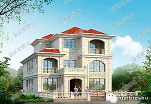 造價(jià)60萬(wàn)12×17米框架結(jié)構(gòu)三層帶挑空客廳別墅設(shè)計(jì)圖，這款設(shè)計(jì)頗具特色