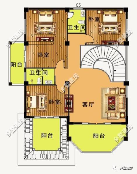 推薦三套磚混結(jié)構(gòu)農(nóng)村自建別墅設(shè)計圖紙，喜歡可以收藏一下