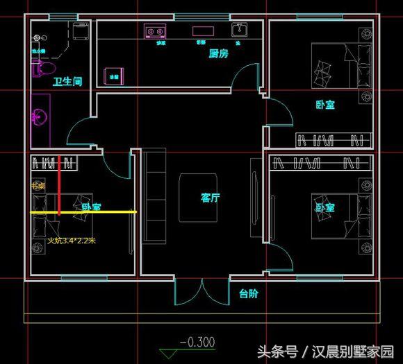 農村12萬一層自建房設計圖，12X9米配備進深8米的院子，實在是妙不可言