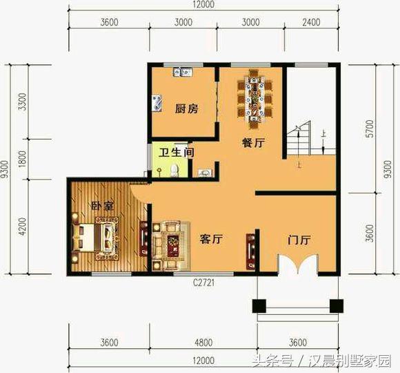 自建三層別墅，附平面設(shè)計圖，造價30萬左右，12X9.3米有露臺和院子