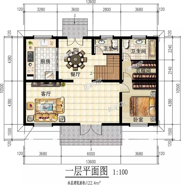 這款簡(jiǎn)歐別墅設(shè)計(jì)圖不簡(jiǎn)單，雙儲(chǔ)物室+雙客廳，簡(jiǎn)約的線條，清新明快的顏色，怎么看都喜歡