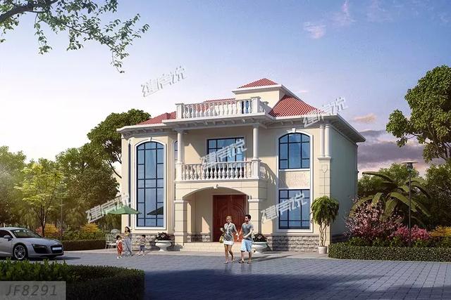 這款簡(jiǎn)歐別墅設(shè)計(jì)圖不簡(jiǎn)單，雙儲(chǔ)物室+雙客廳，簡(jiǎn)約的線條，清新明快的顏色，怎么看都喜歡