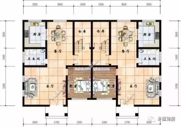 適合兩兄弟建的農村雙拼自建房設計圖，外觀大氣，造價上也可以省一些費用