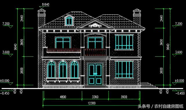 12X11米二層農村別墅設計圖，5室4衛(wèi)帶堂屋和柴火灶，造價不高，很劃算