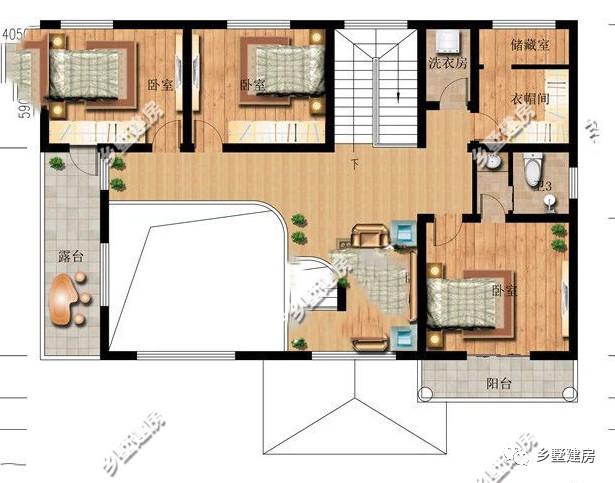 兩層歐式羅馬柱自建別墅設計圖，外觀大氣，建成絕對讓你有面子