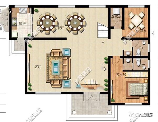 兩層歐式羅馬柱自建別墅設計圖，外觀大氣，建成絕對讓你有面子